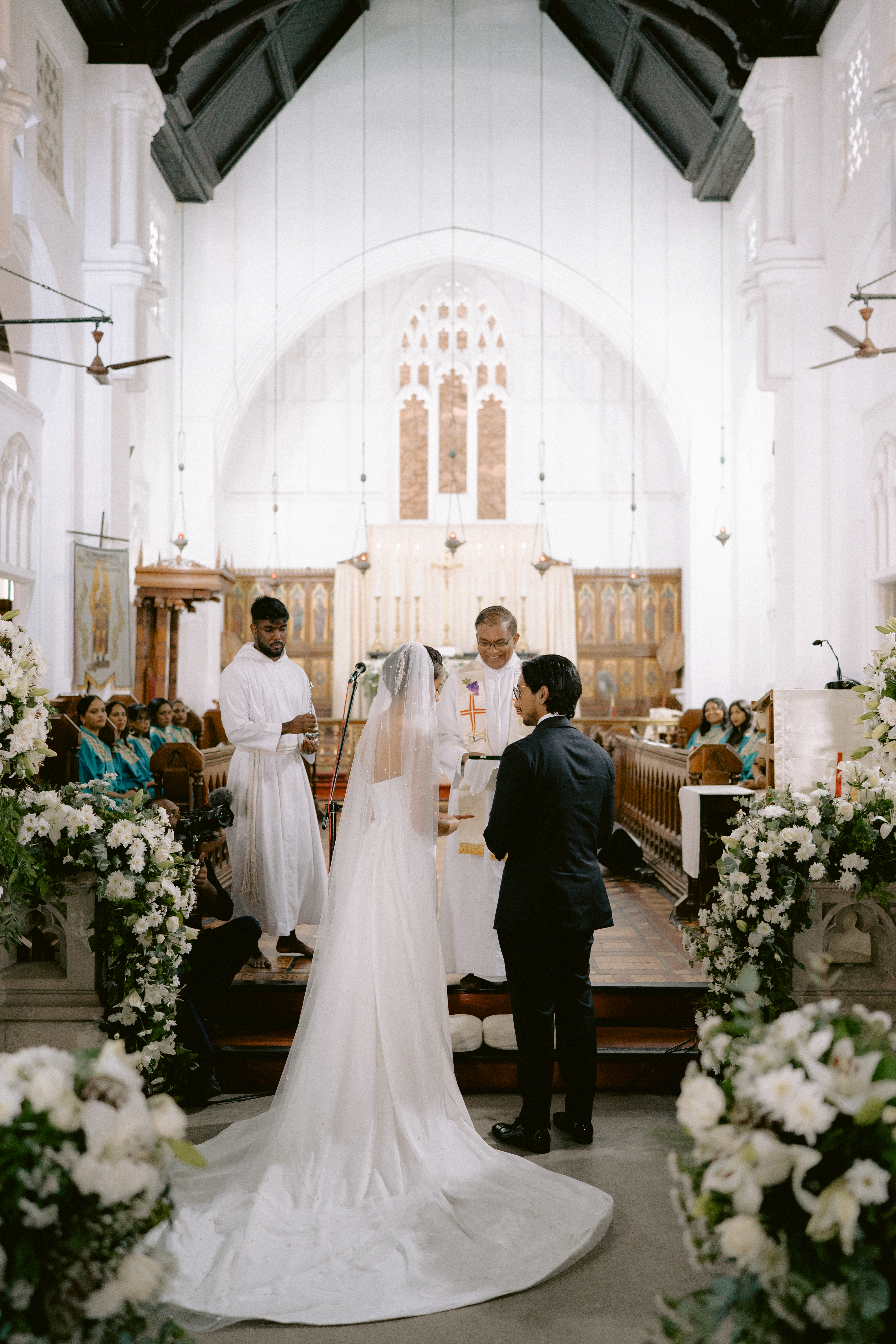 Church interior prepared for a special occasion